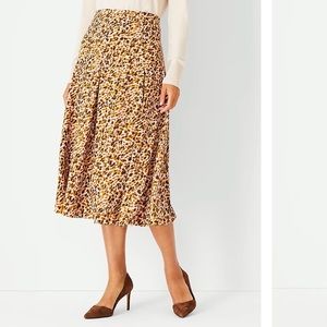 New Ann Taylor Animal Print Paperbag Midi Skirt Leopard Print